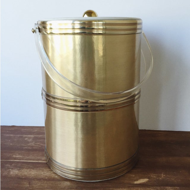 Briard Gold & Lucite Ice Bucket Chairish