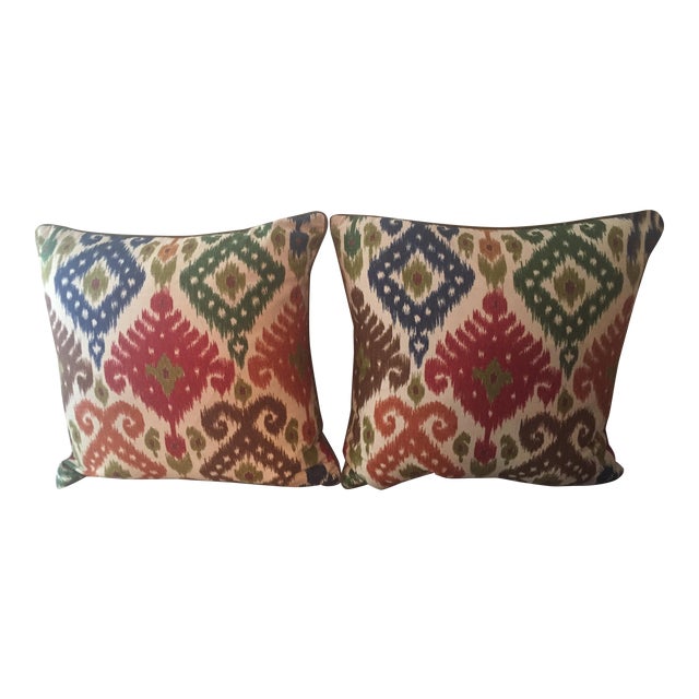 Ryan Studio Ikat Throw Pillows Pair Chairish