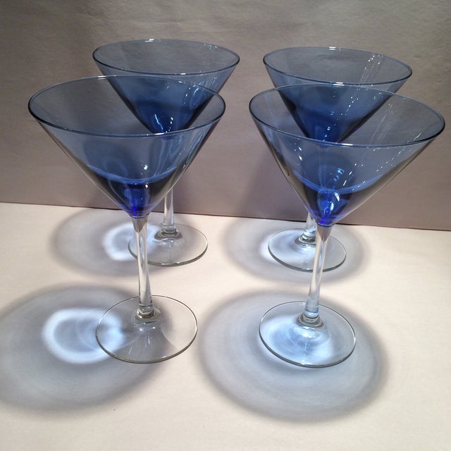 Vintage Blue Martini Glasses Set of 4 Chairish