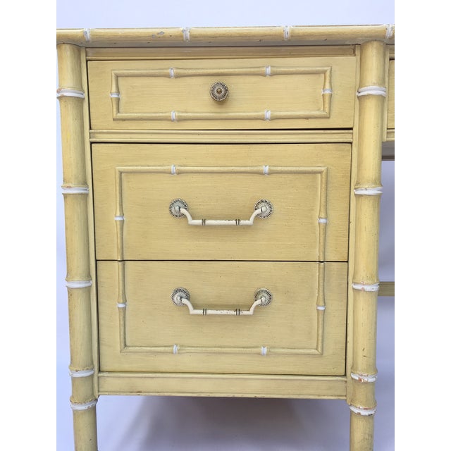 Thomasville Hollywood Regency Faux Bamboo Allegro Writing Desk Chairish
