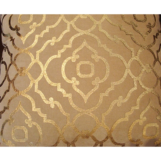 Tahari Modern Gold Print on Velvet Down Pillow Chairish