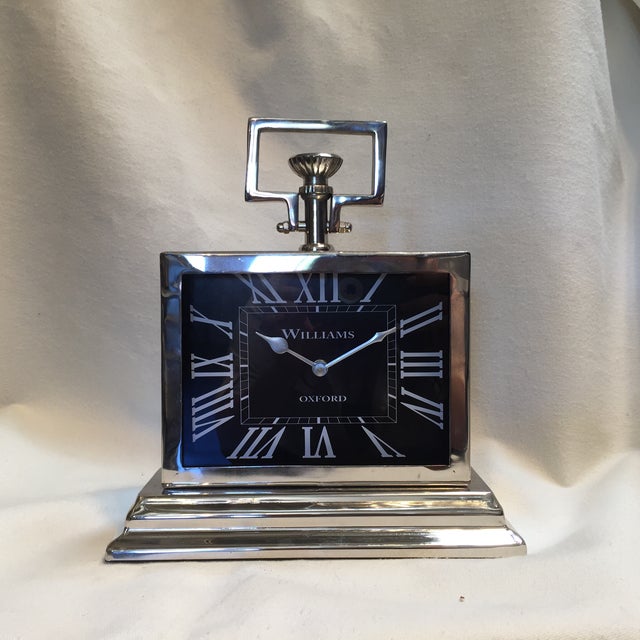 Black Rectangular Chrome Mantle Clock Chairish