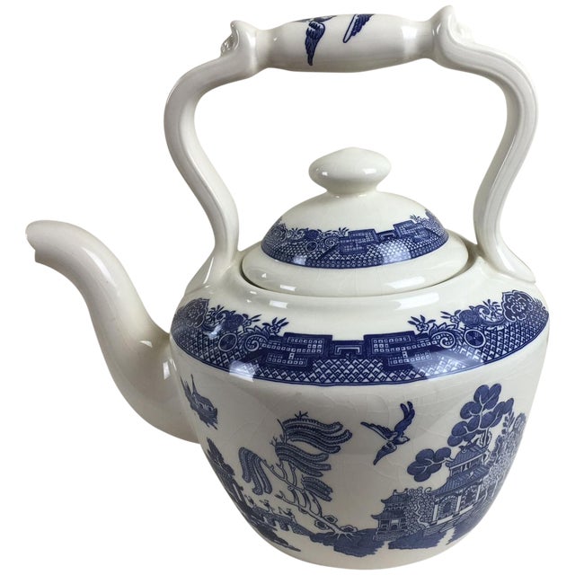 Empire Ware of England Blue & White Willow Teapot Chairish