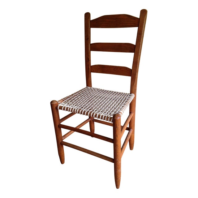Antique Wooden Chair with Woven Seat Chairish