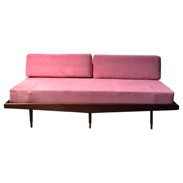 Mid Century Pink Velvet Daybed Sofa Chairish