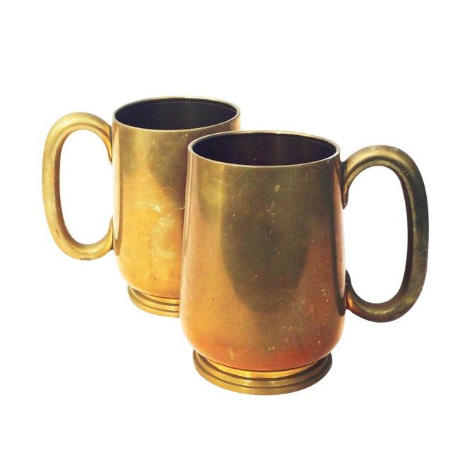 Vintage Solid Brass Mugs A Pair Chairish