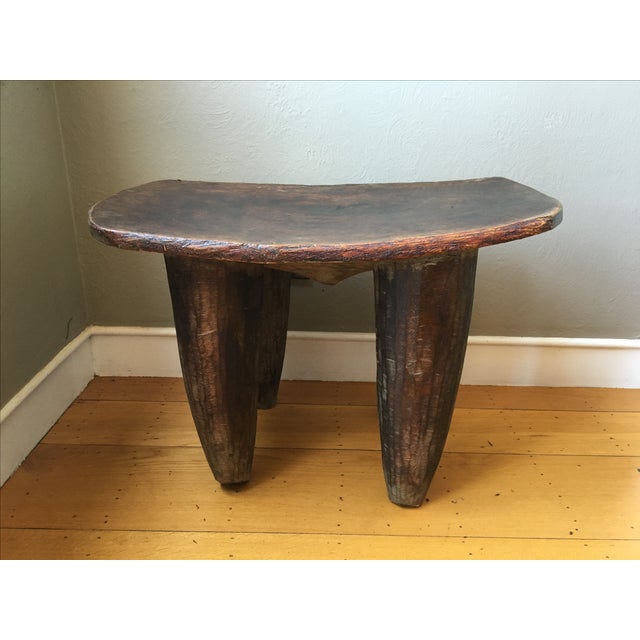 Authentic African Wooden Stool Chairish