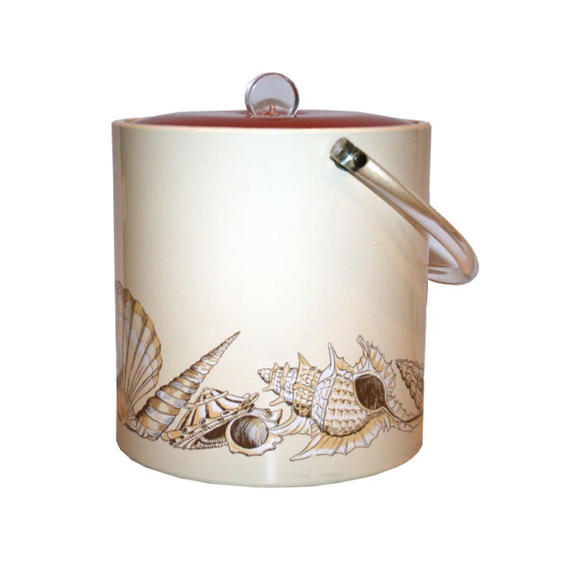 Vintage Seashell Ice Bucket with Lucite Handles Chairish