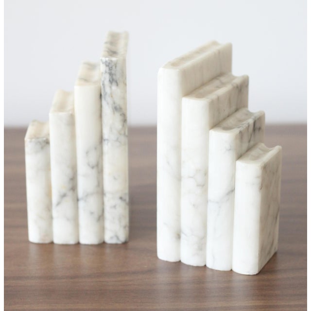 Vintage Italian Marble Stacked Books Bookends Pair Chairish