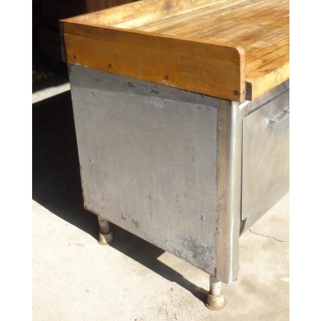 Butcher Block Steel Commercial Kitchen Island Chairish