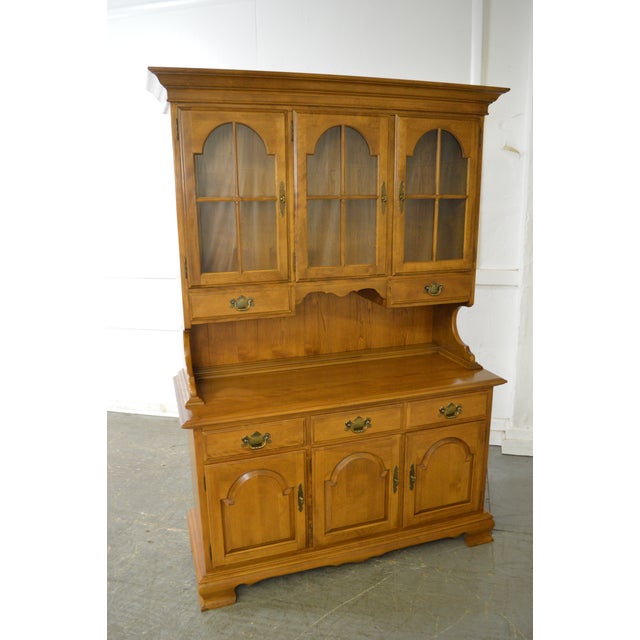 Ethan Allen Traditional Maple Nutmeg Finish Hutch Chairish
