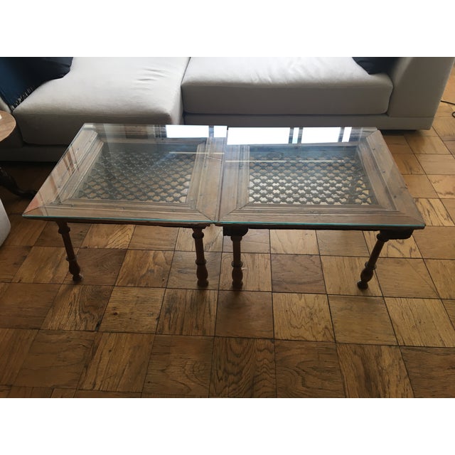 Spanish Rustic Glass Top Coffee Tables Pair Chairish