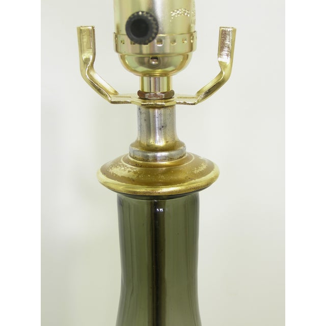 Mid-Century Modern Smokey Glass Murano Table Lamp | Chairish