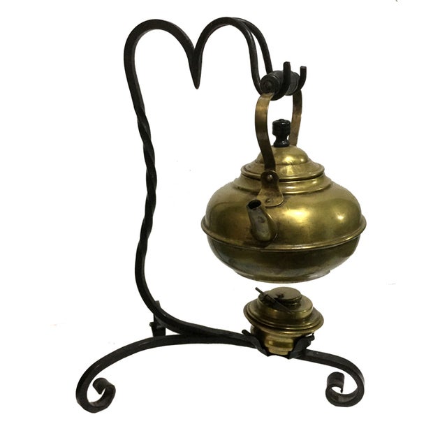 Antique Brass Kettle With Cast Iron Stand Chairish