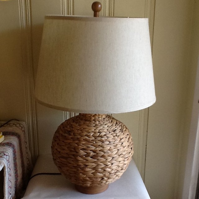 Boho Chic Natural Bamboo Raffia Rope Table Lamp Chairish
