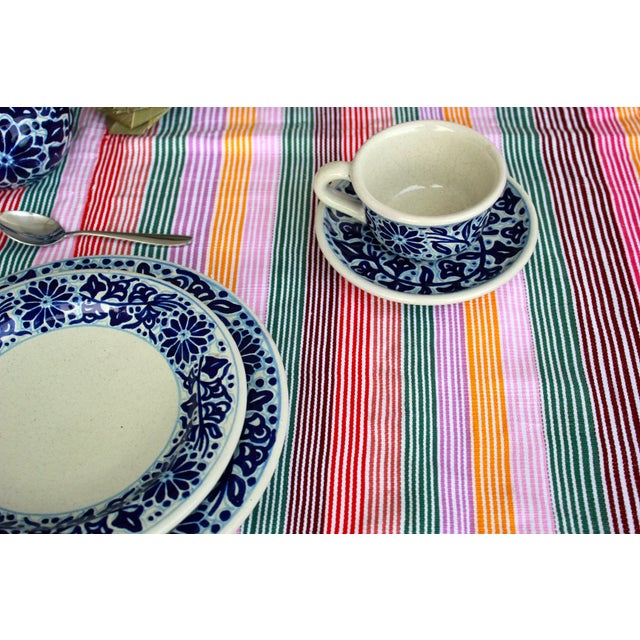 Mexican Colorful Handwoven Striped Tablecloth Chairish