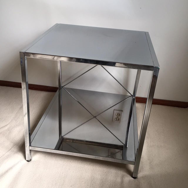 CB2 Harvey Chrome Nightstands A Pair Chairish