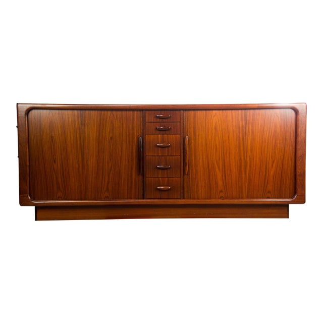 Dyrlund Rosewood Credenza With Tambour Doors | Chairish