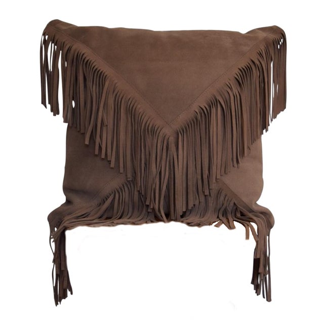 Suede Fringe Decorative Pillow Chairish
