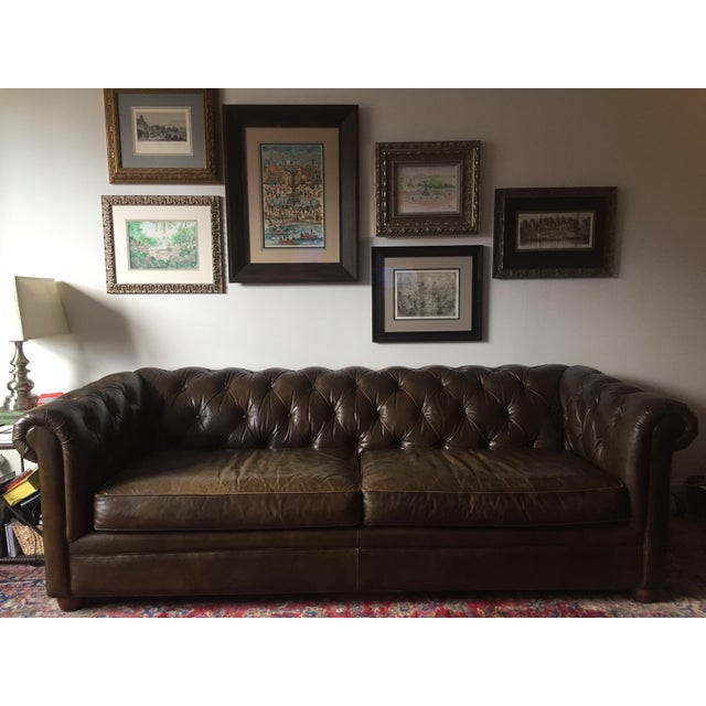 Pottery Barn Grand Chesterfield Leather Sofa Chairish