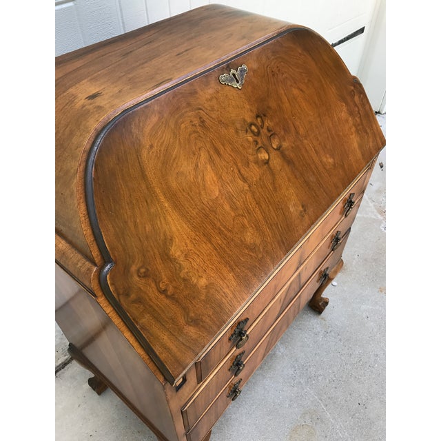 French Art Deco Burl Walnut Drop Front Secretary Desk Chairish