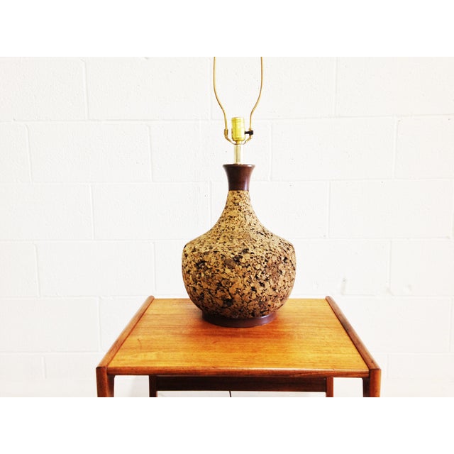 MidCentury Modern Cork Lamp Chairish