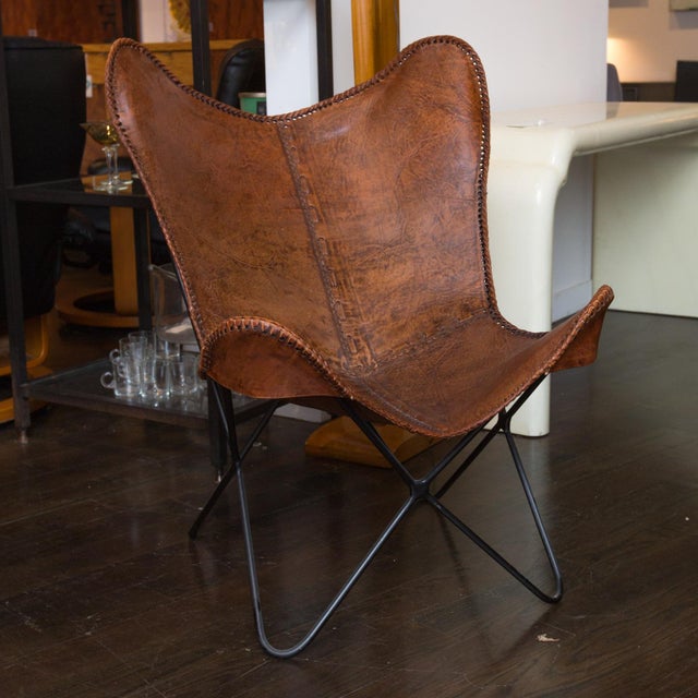 Vintage Leather Butterfly Chair Chairish