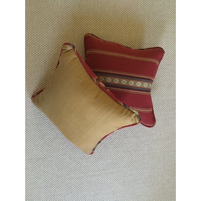 Red Southwestern Stripe Pillows - A Pair Chairish