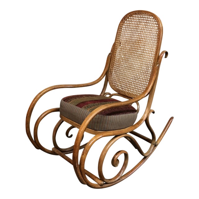 Upholstered Bentwood Rocking Chair Chairish