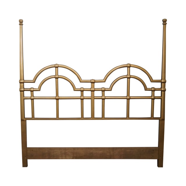 MidCentury Gold Painted Metal Queen Headboard Chairish