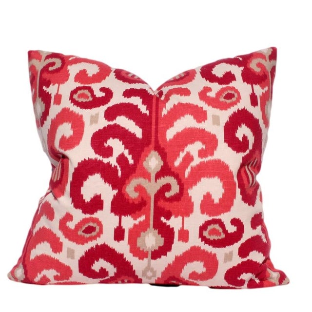 Ikat Style Berry Pink Modern Pillow Chairish
