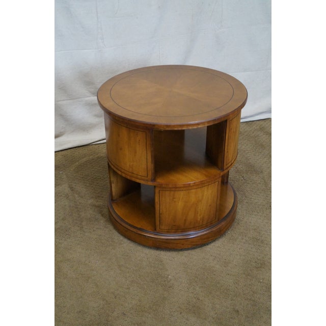 Henredon Vintage Round Revolving Bookcase Side Table ...