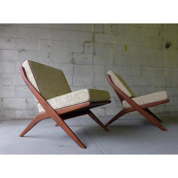 Mid Century Modern Scissor Lounge Chairs Pair Chairish