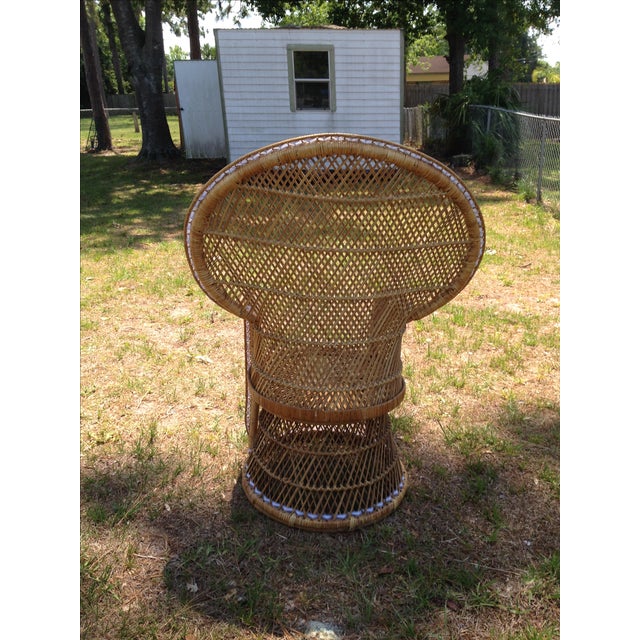 Vintage Peacock Wicker Chair Chairish