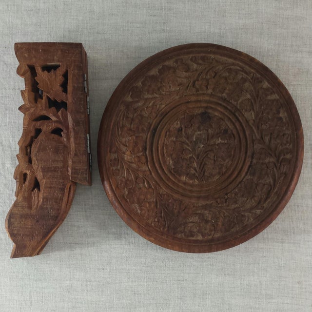 Carved Teak Wood Plant Stand Chairish