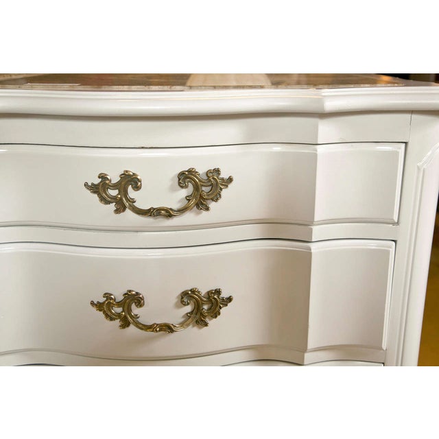 White Twelve-Drawer Triple Dresser with Marble Top | Chairish