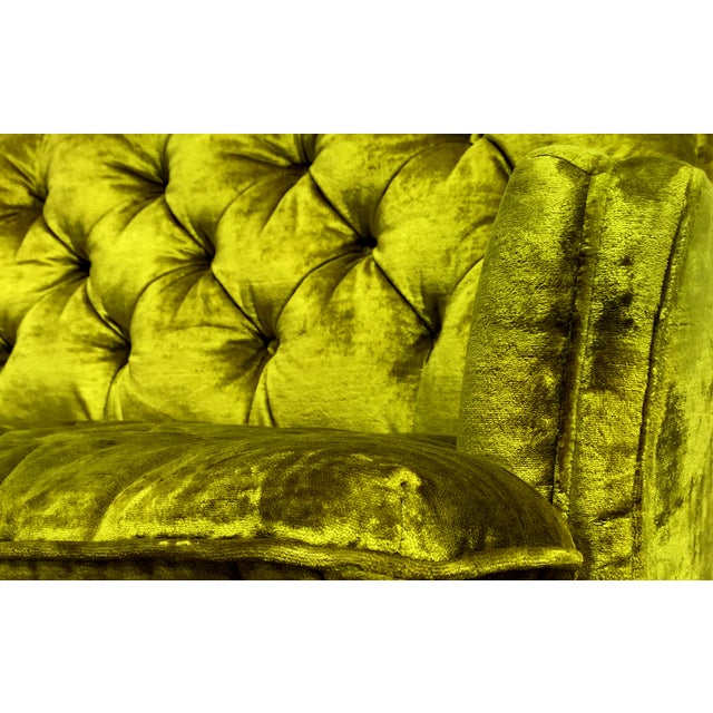 Chartreuse Velvet Tufted Sofa Chairish