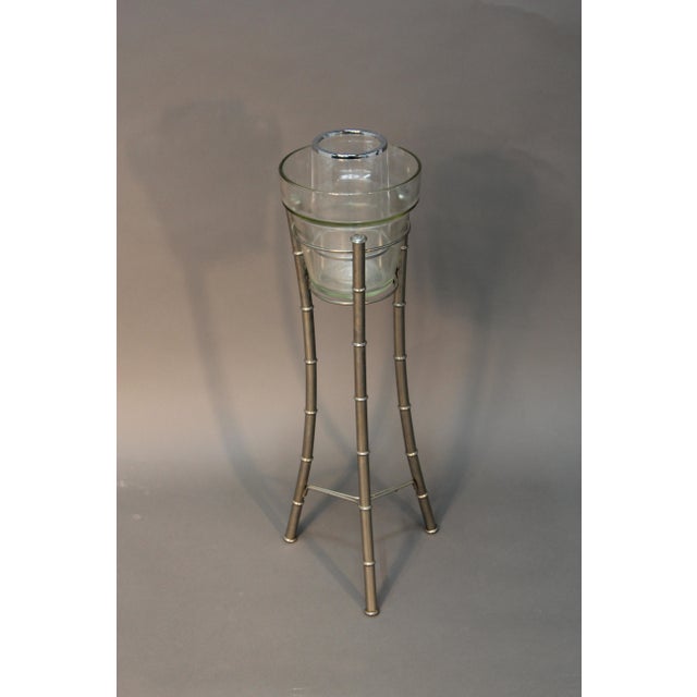 Lucite, Chrome & Glass Ice Bucket on Stand Chairish