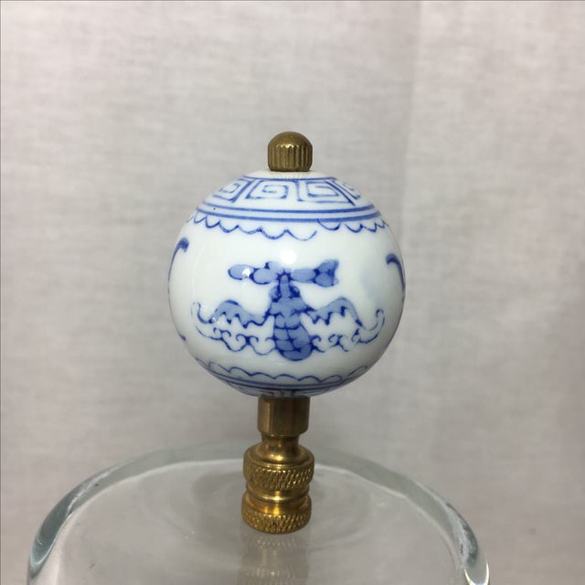 Blue and White Porcelain Lamp Finial Chairish