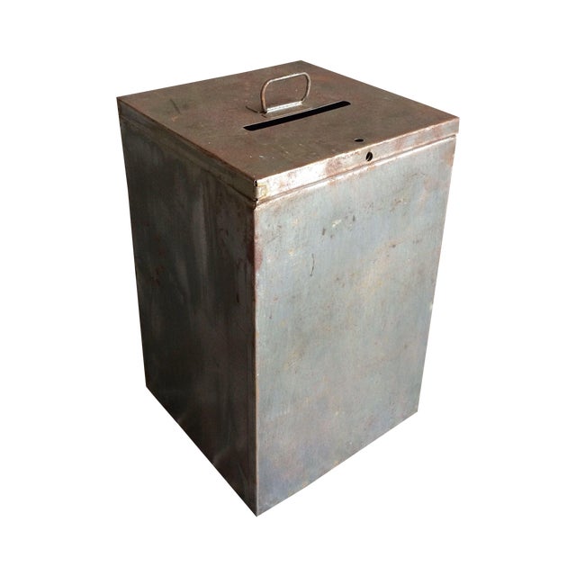 Tall Metal Ballot Box With Nice Rusty Patina Chairish