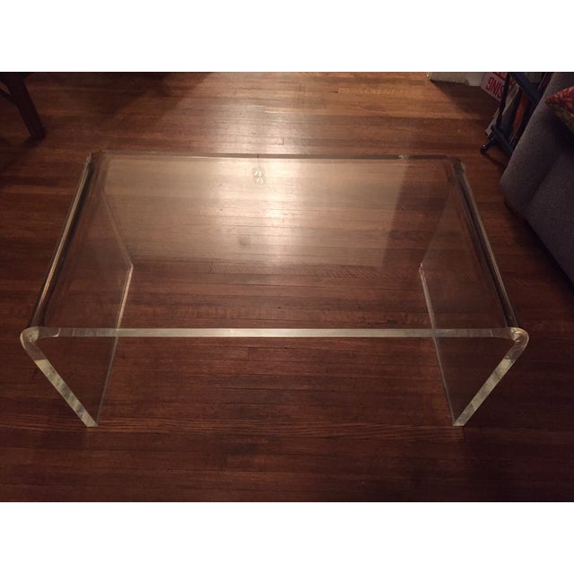 Vintage Waterfall Lucite Coffee Table | Chairish