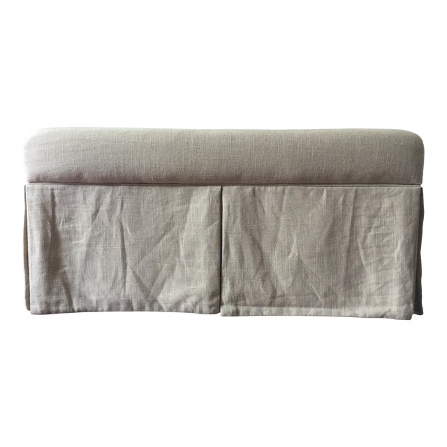 Linen Upholstered Storage Bench