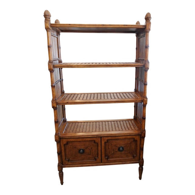 Tommy Bahama Rattan 2 Drawer Bookcase Chairish