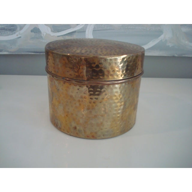 Hammered Brass Vintage Bowl With Lid Chairish