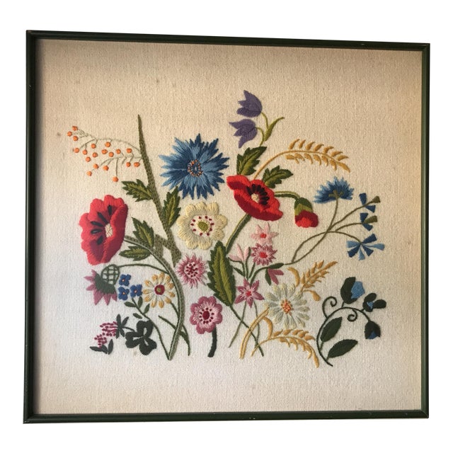 Vintage Framed Embroidered Wall Art Chairish