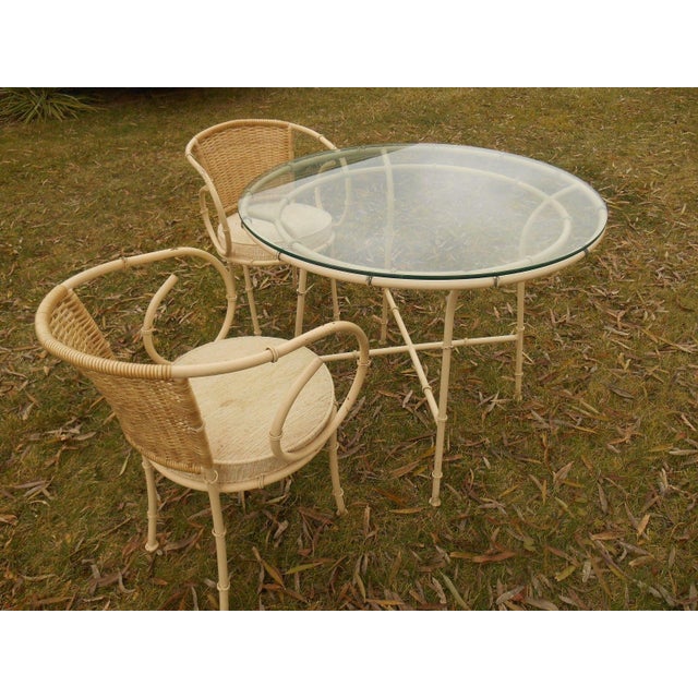 MidCentury Shaver Howard Faux Bamboo Bistro Set Chairish