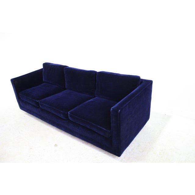 Ward Sofa in Navy Blue Mohair by Brickell Chairish