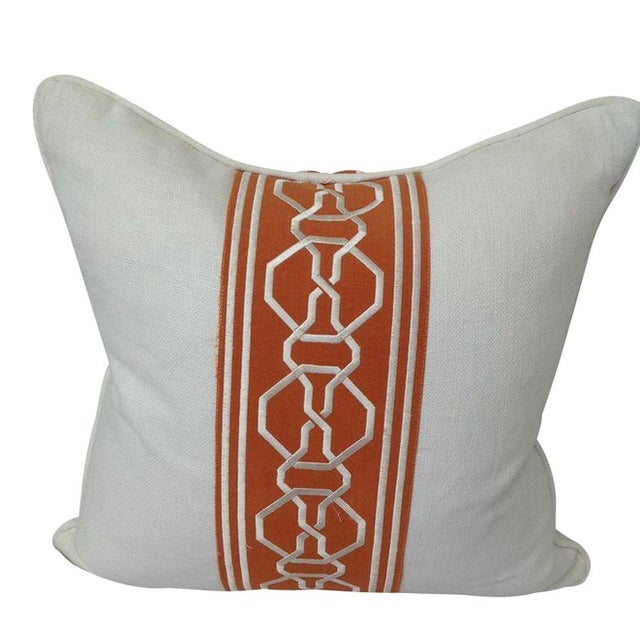 White and Orange Throw Pillow Chairish