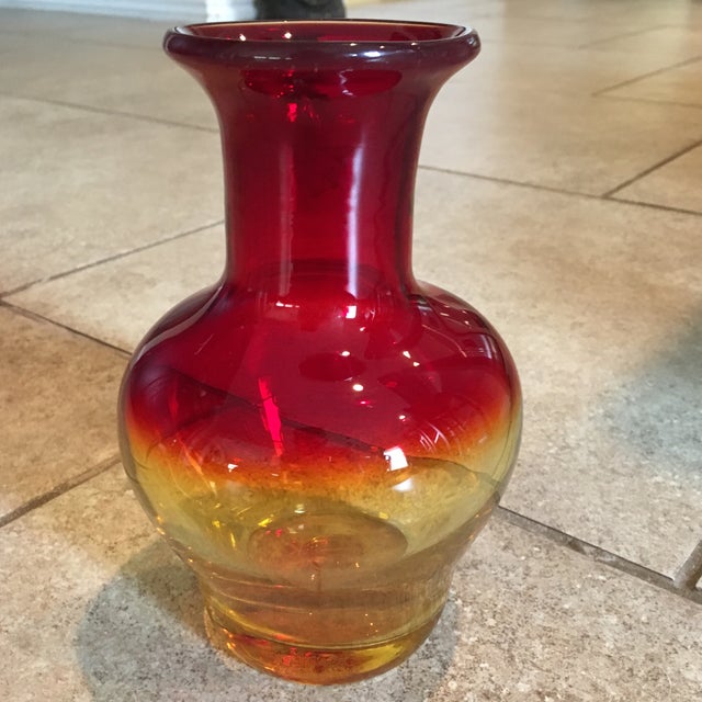 MidCentury Joel Myers Amberina Blenko Vase Chairish