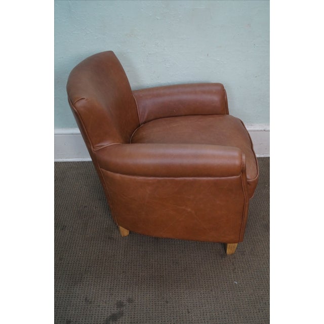 Pottery Barn Brown Leather Club Chair Chairish